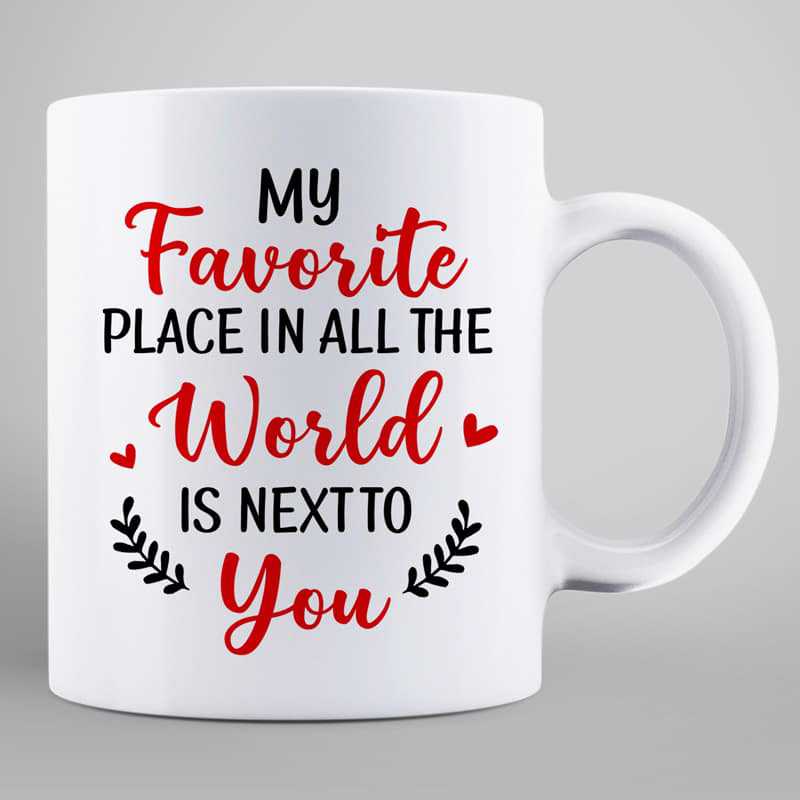 Red Tree Doll Couple Sitting Gift For Him For Her Personalized Mug