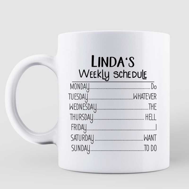 Retirement Gift Weekly Schedule Happy Retirement Gift For Mom For Dad For Colleagues Coworker Personalized Coffee Mug