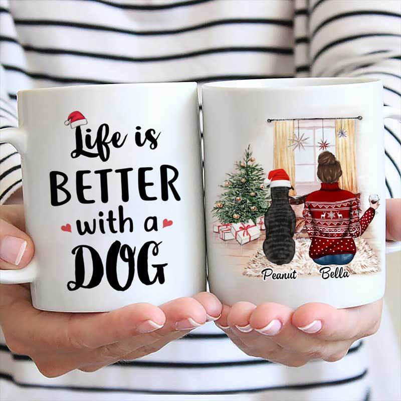 Christmas Life Is Better With A Dog Personalized Coffee Mug