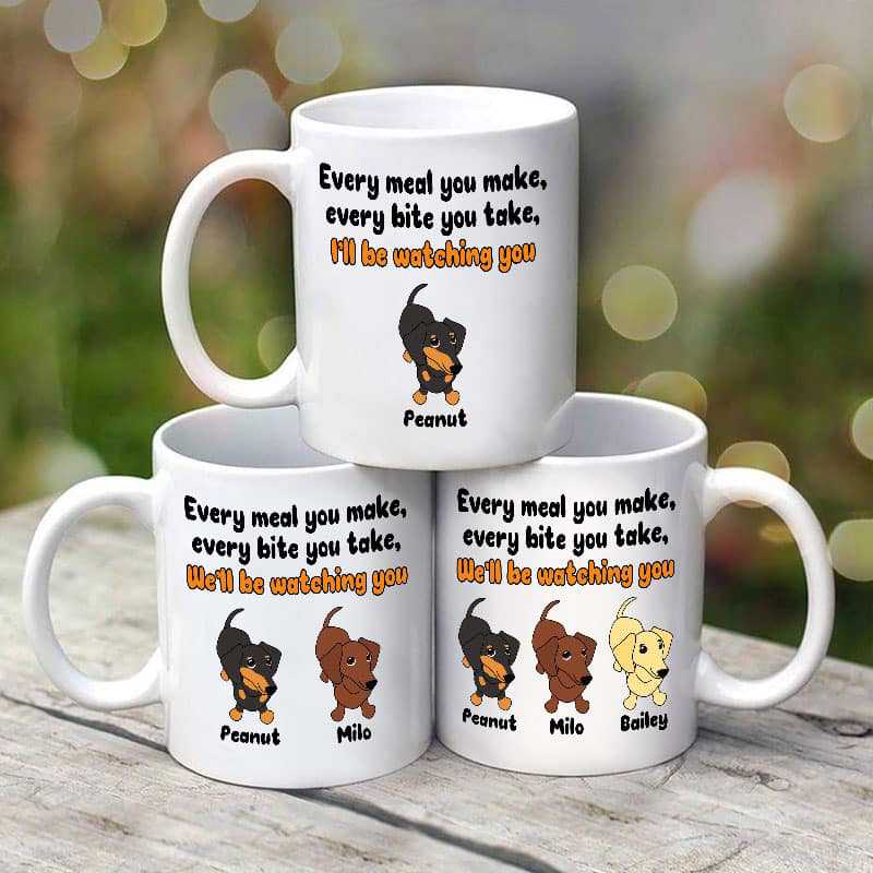 Dachshund Dog Watching You Personalized Coffee Mug
