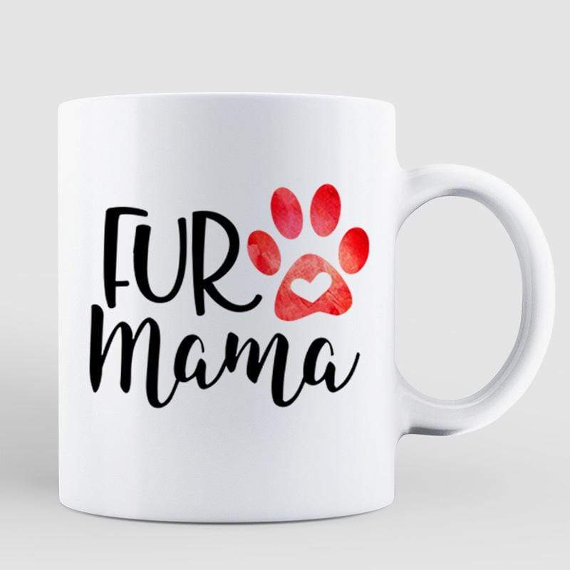 Fur Mama Woman In Red Dogs Personalized Coffee Mug