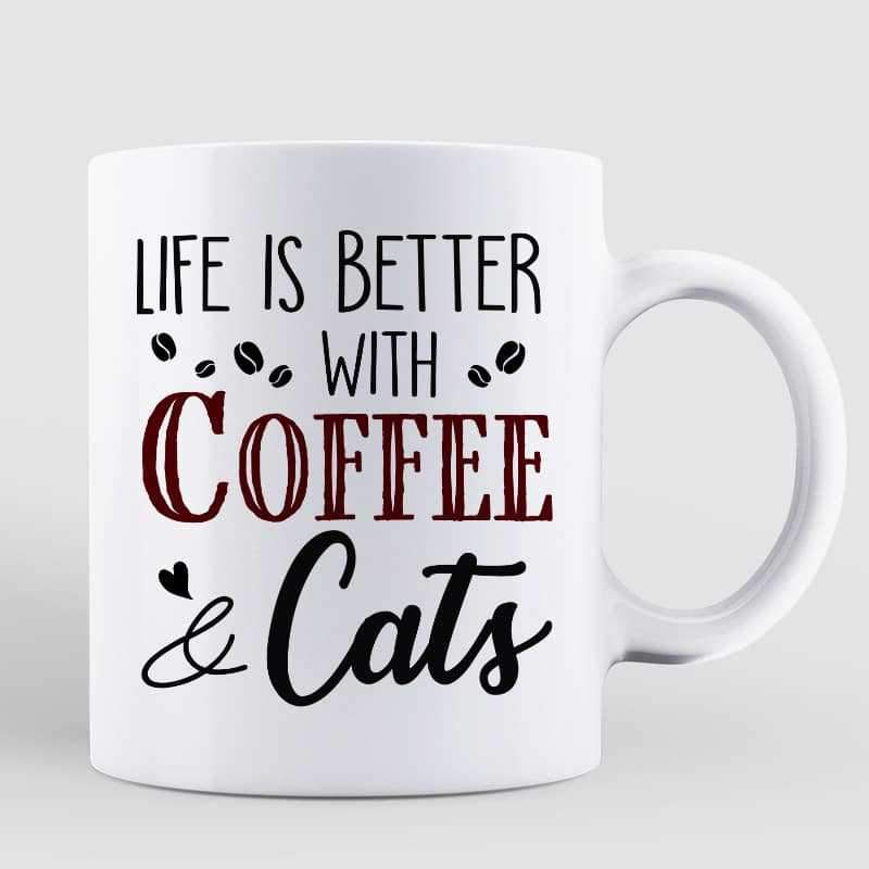 Life Better Cats Chibi Coffee Personalized Mug