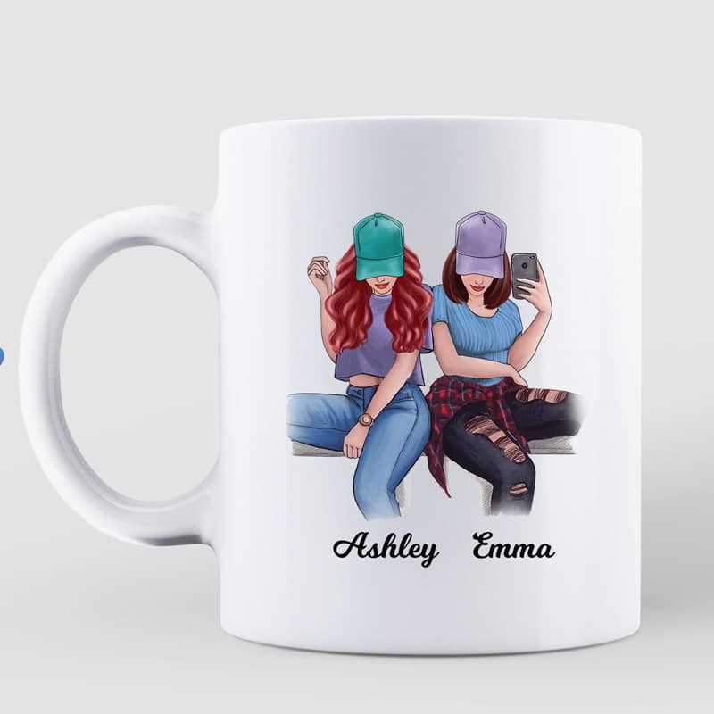 To My Selfie Bestie Colorful Personalized Mug