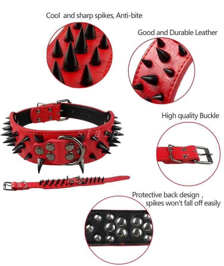 Spiked Leather Dog Collar