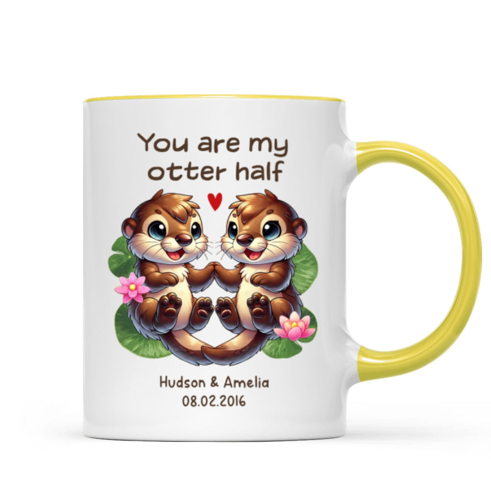 You Are My Otter Half Cute Otter Couple Personalized Mug, Unique Gift For Couples, For Her, For Him