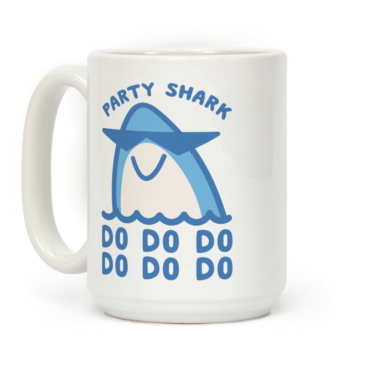 Party Shark Parody White Print Coffee Mug
