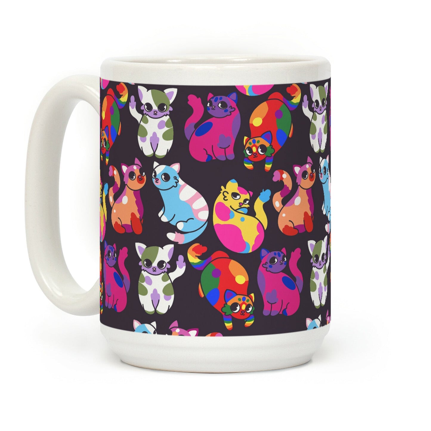 Cartoon Pride Cats Pattern Coffee Mug