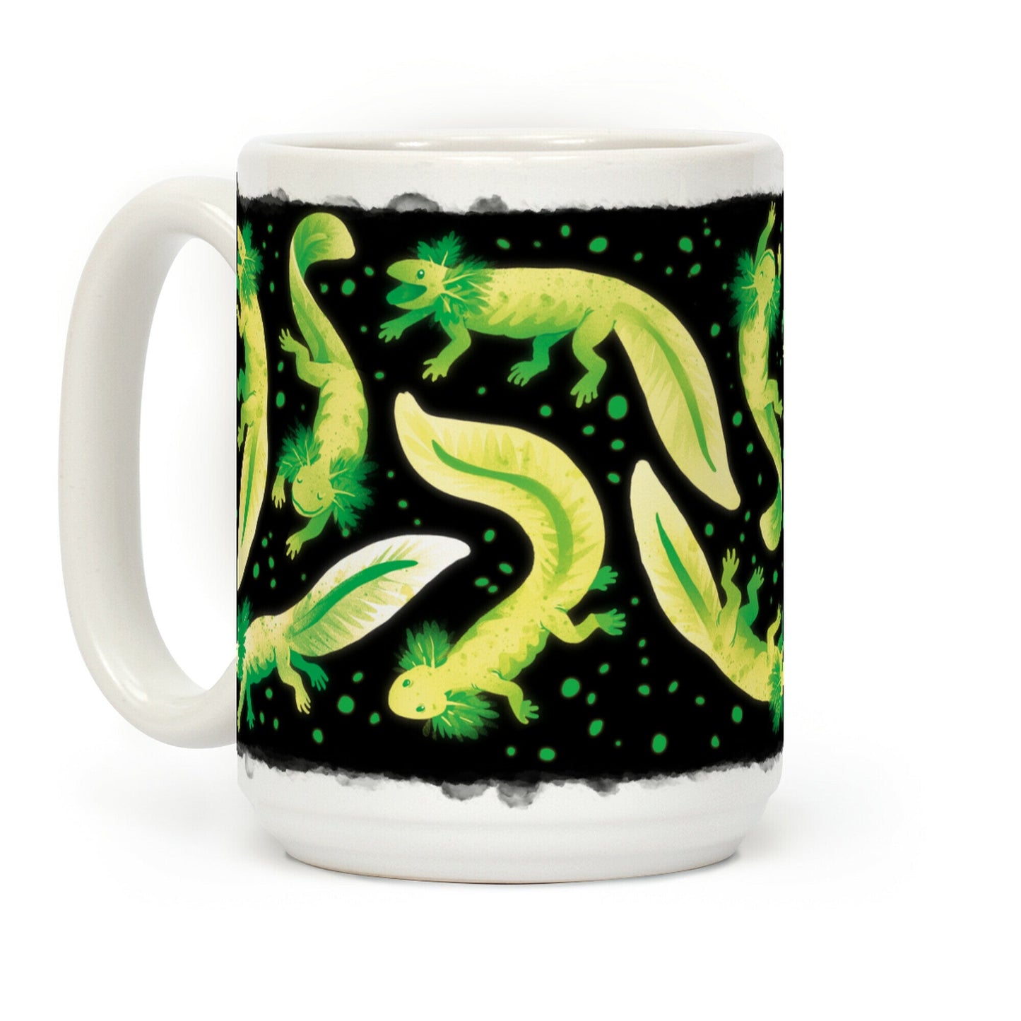 Green Fluorescent Axolotls Coffee Mug