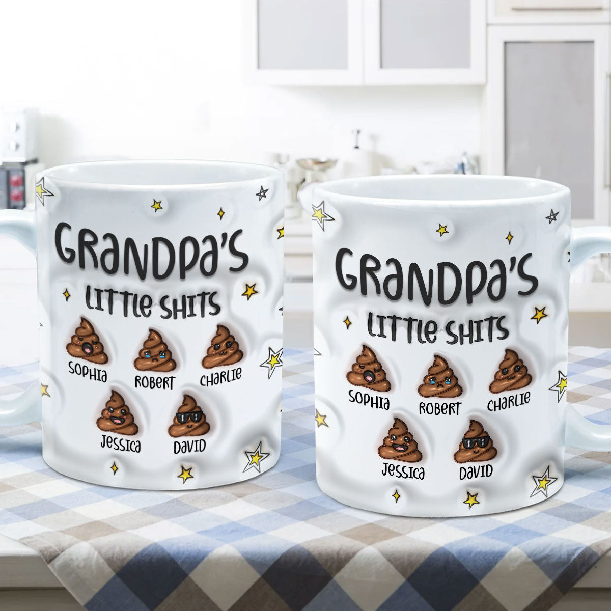 Dad Grandpa Mom Grandma Little Sh*t Personalized 3D Inflated Printed Mug