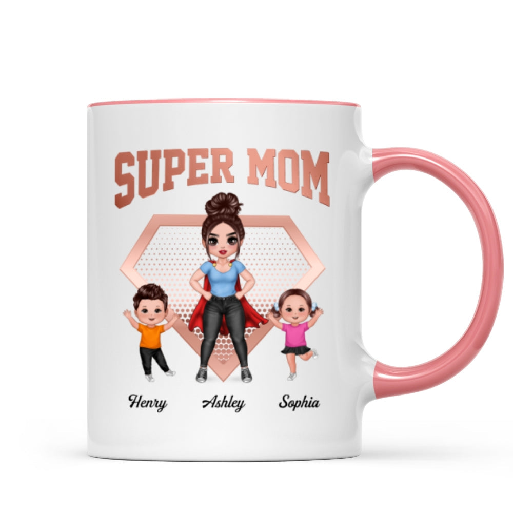 Super Mom Doll Mom & Doll Kids Personalized Mug