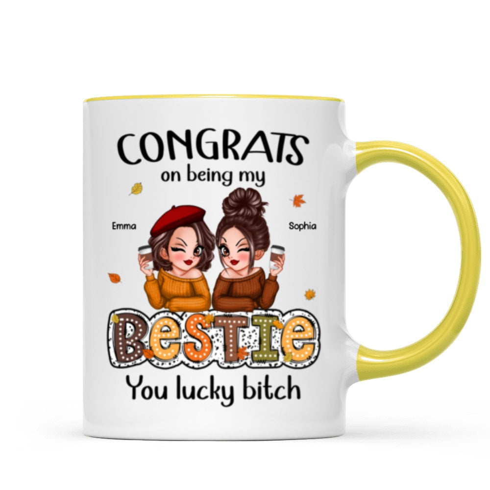 Congrats On Being My Besties Fall Season Gift, Personalized Mug