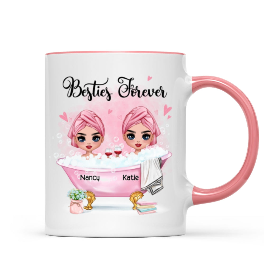 Doll Besties Sisters In The Bathtub Personalized Mug