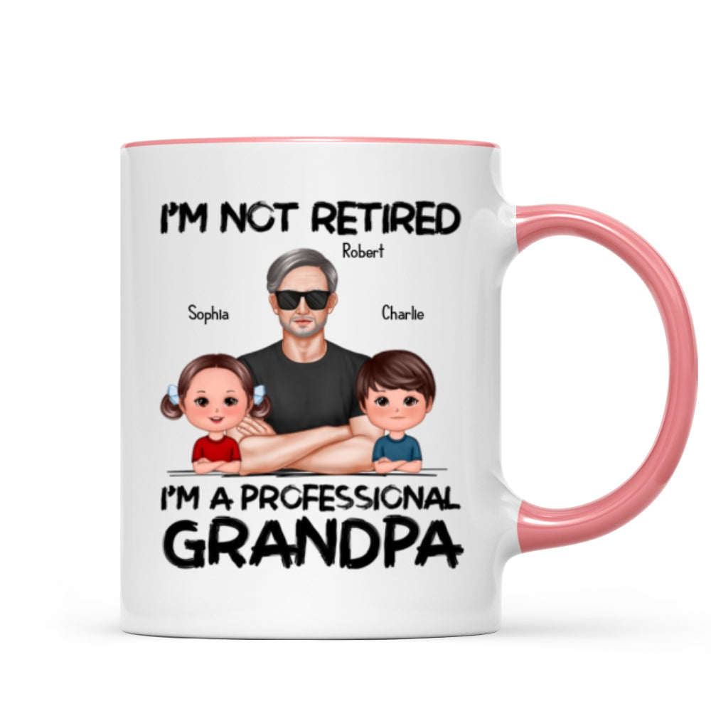 I'm Not Retired I'm A Professional Grandpa Personalized Mug, Retirement Gift For Grandpa