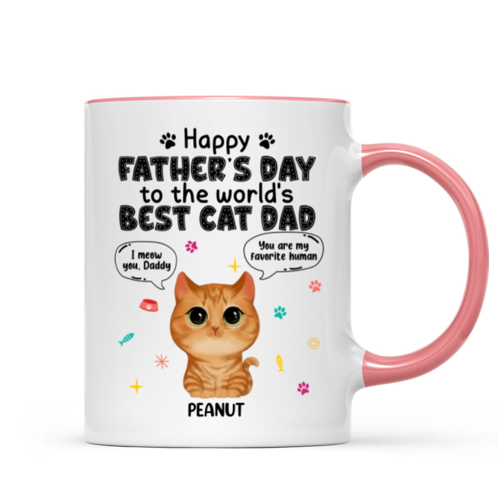 Watercolor Cute Cats Happy Father's Day Cat Dad Personalized Mug
