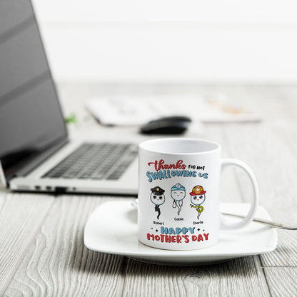 Thanks For Not Swallowing Us Happy Mother's Day Personalized Mug
