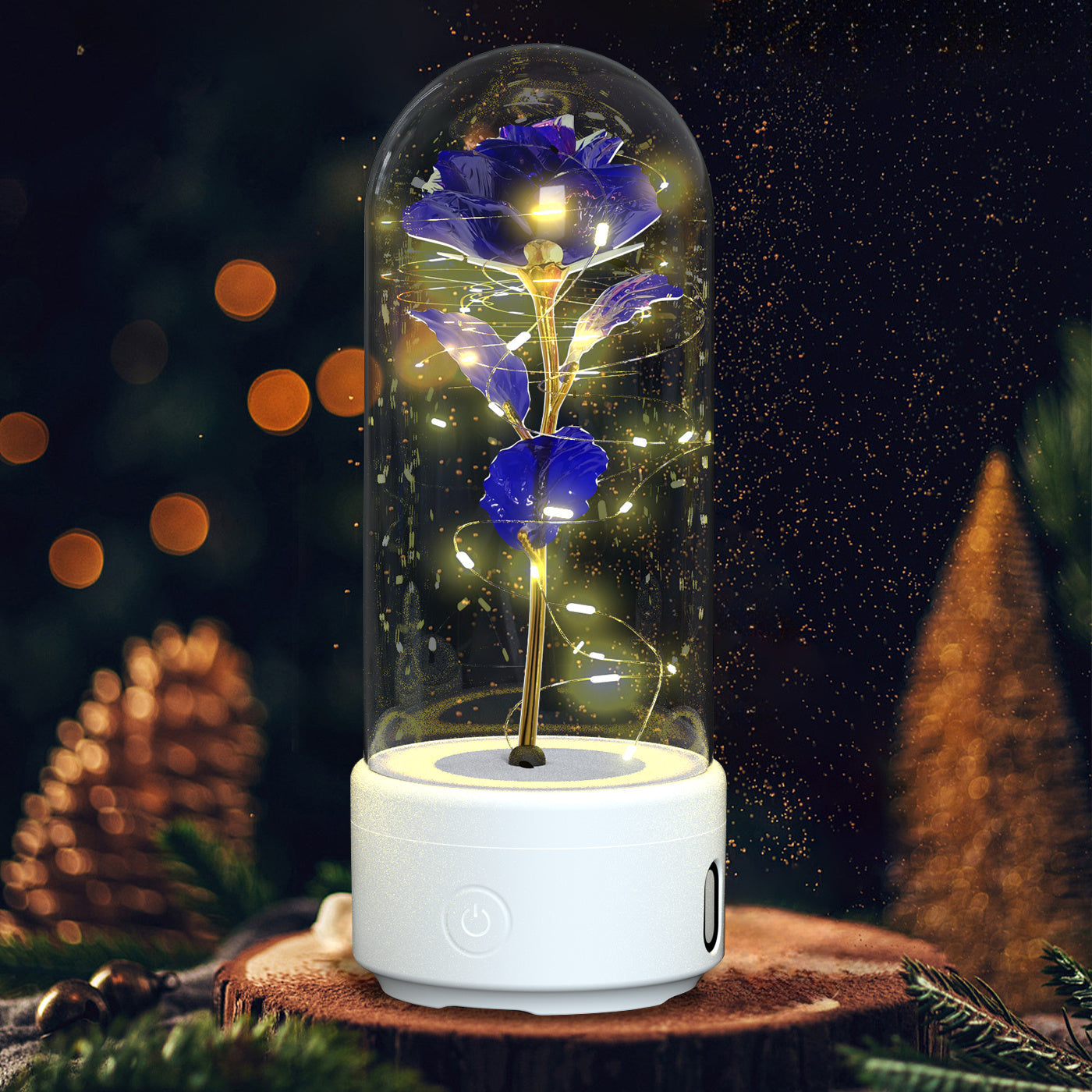Rose Flowers Led Light And Bluetooth Speaker