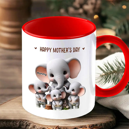 Custom Elephant Mother & Baby Mug for Mom Personalized Ceramic Cup