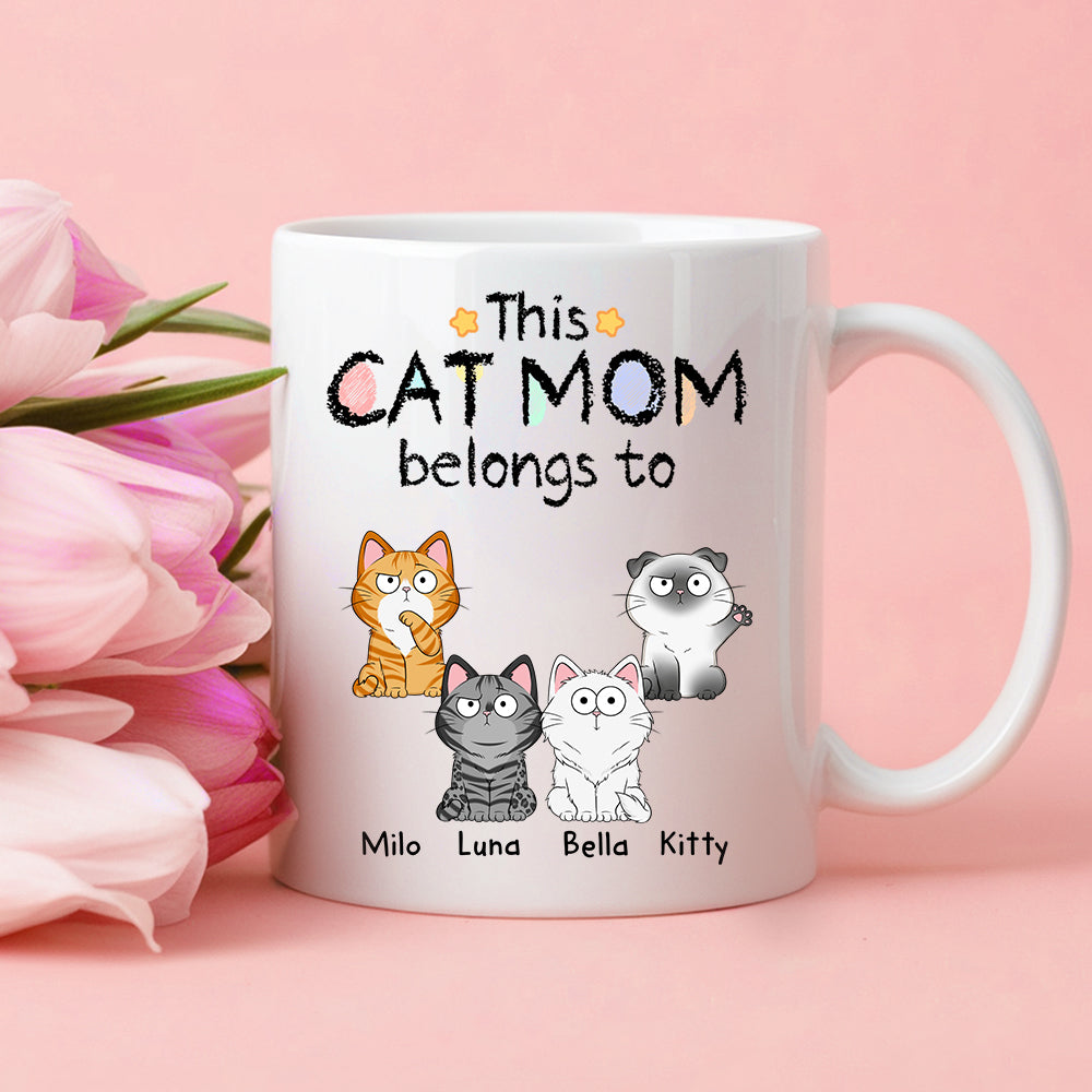 Personalized Cat Mum Mug Customizable Cat Design for Your Beloved Feline Family