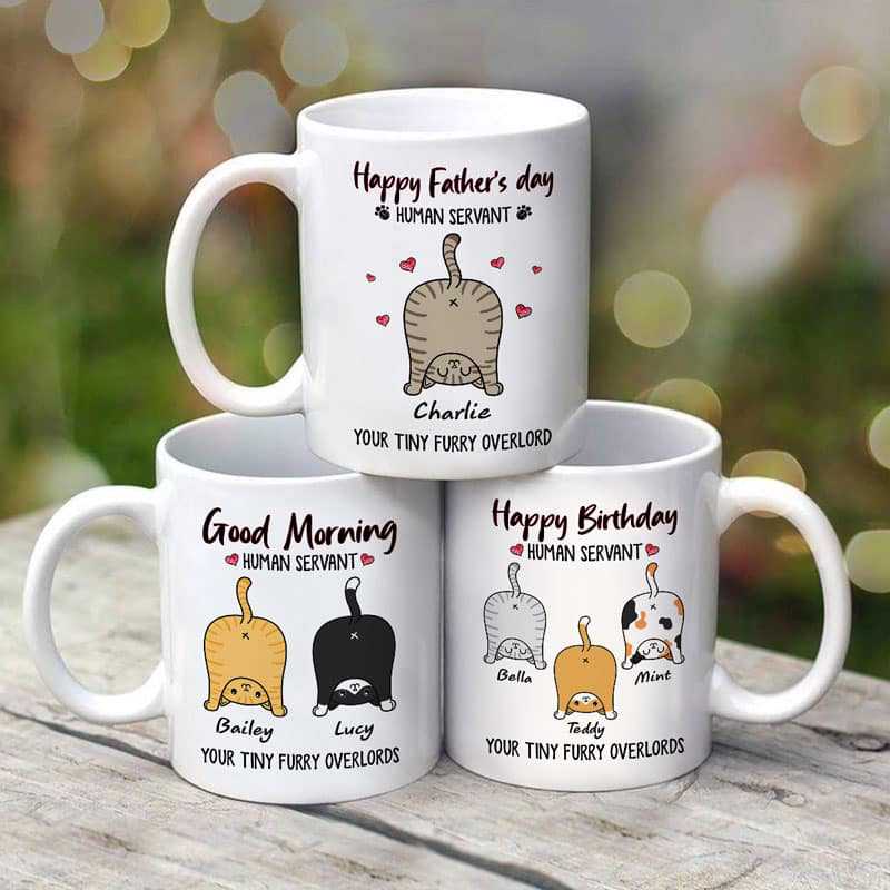 Good Morning Human Servant Funny Cute Cat Butt Personalized Mug