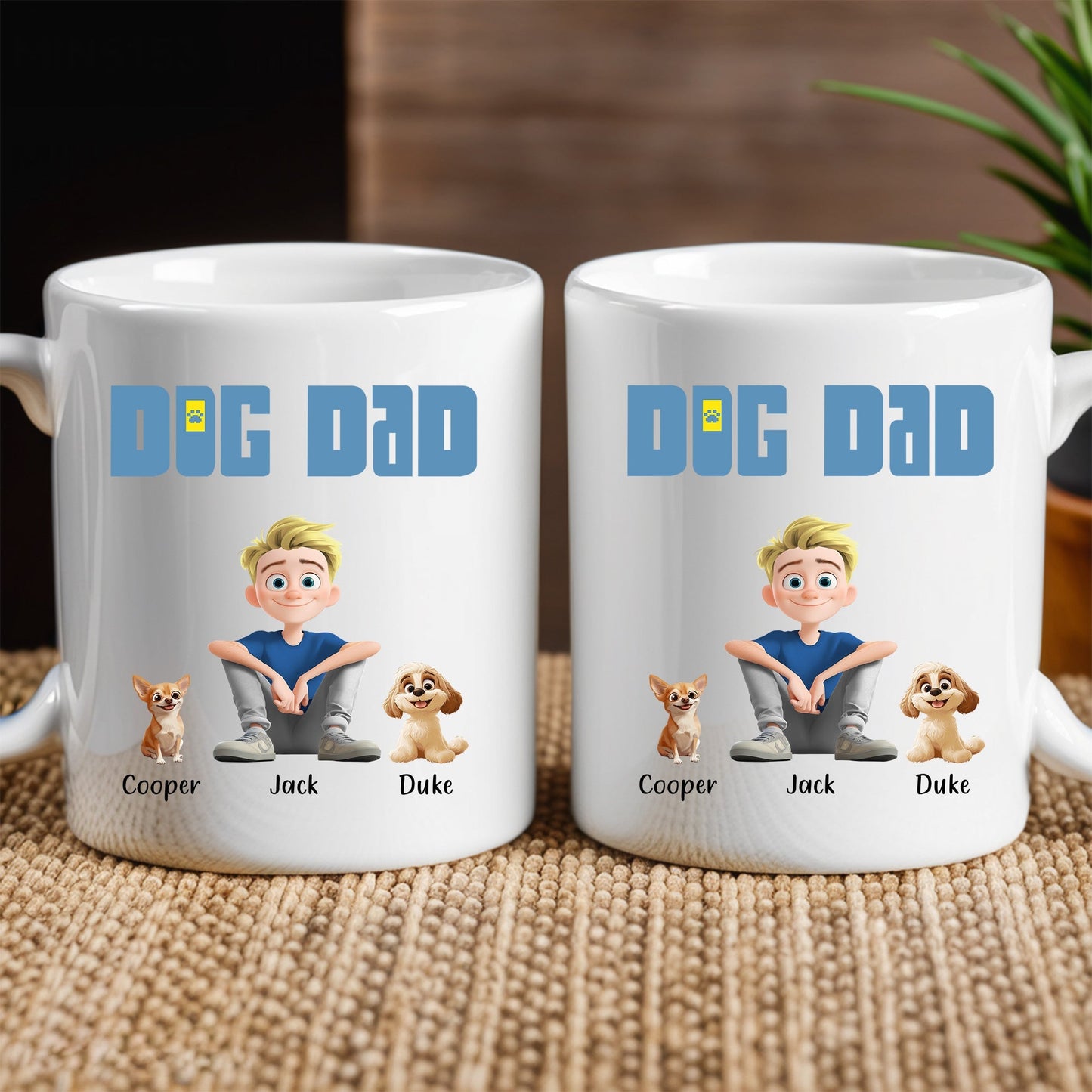 Heartwarming Pet-Themed Mug Personalized 'A Man and His Dogs' Design, Ideal Gift for Dog Owners