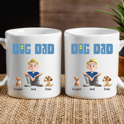 Heartwarming Pet-Themed Mug Personalized 'A Man and His Dogs' Design, Ideal Gift for Dog Owners