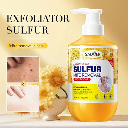 500Ml Deep Cleansing Sulfur Body Wash Mite Removal & Skin Treatment