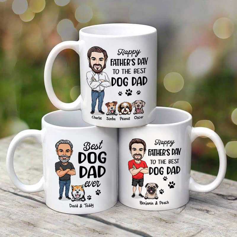 Caricature Dog Dad Personalized Mug