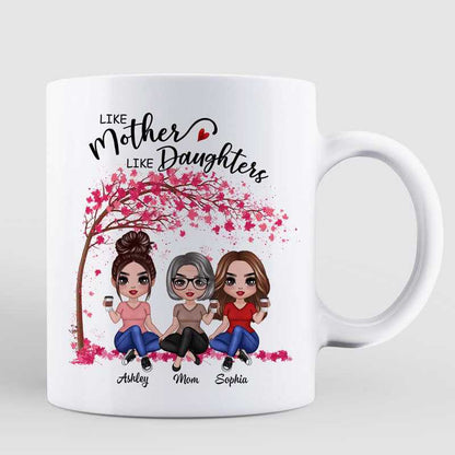 Sitting Under Tree Doll Mother And Daughters Personalized Mug