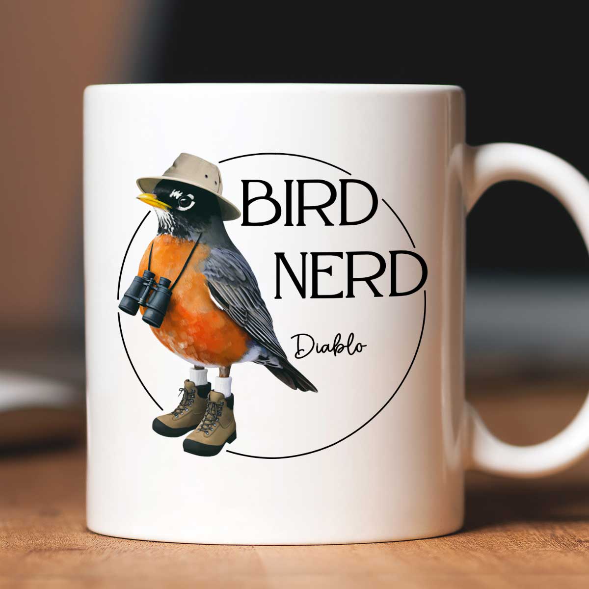 Bird Nerd Funny Bird Watcher Mug, Twitcher Mug, Gift for Bird Lover Personalized Mug