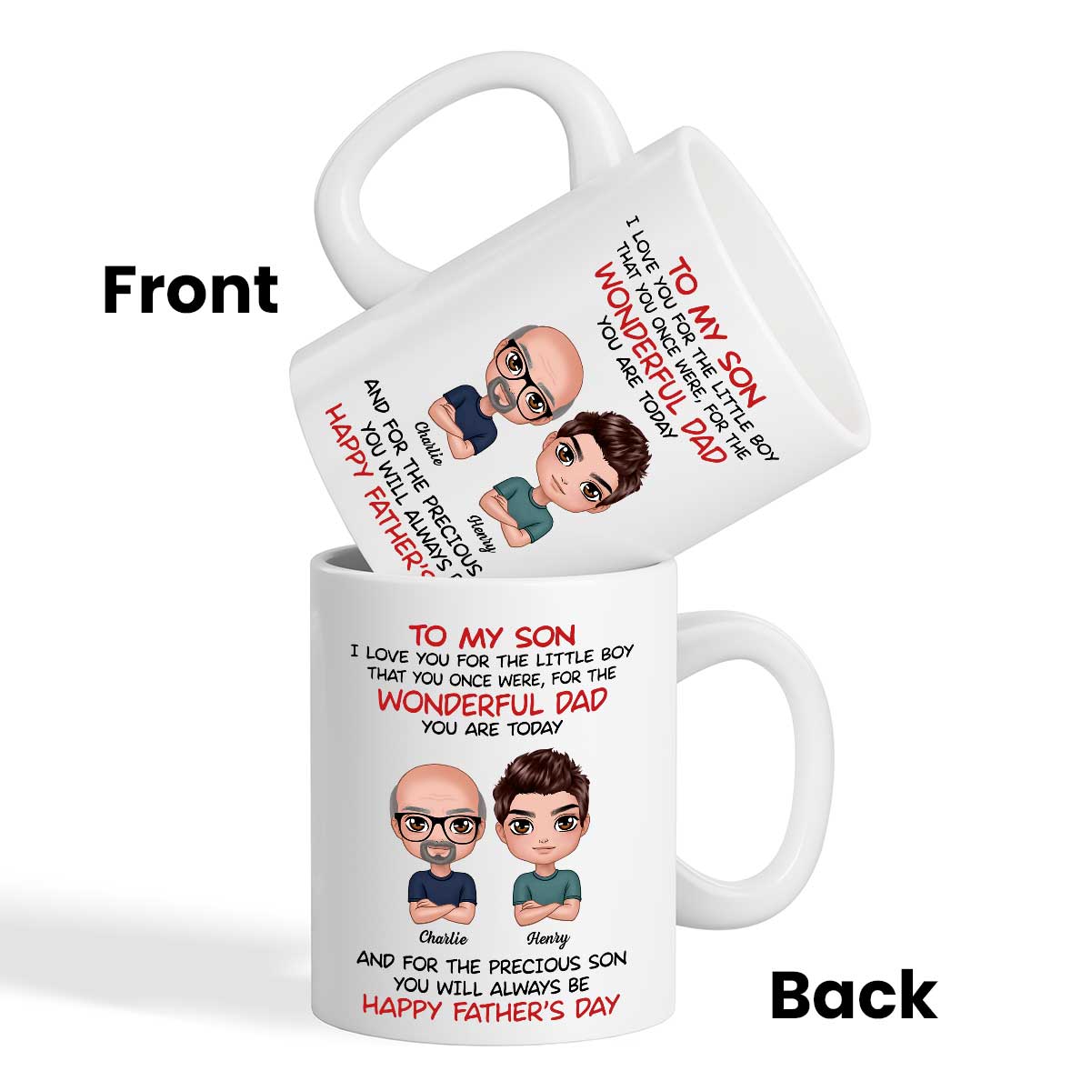 Doll To My Son From Dad Mom Happy Father's Day Personalized Mug
