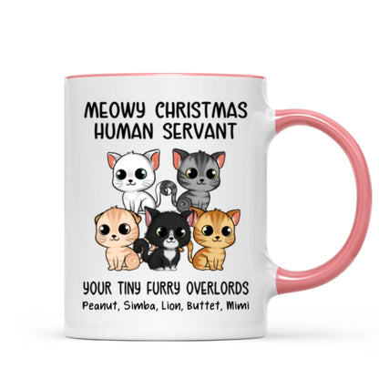 Meowy Christmas Human Servant Cute Fluffy Cat Personalized Mug