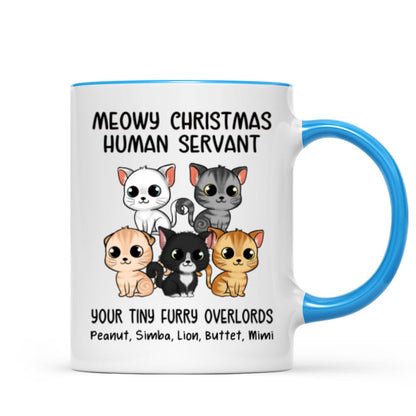 Meowy Christmas Human Servant Cute Fluffy Cat Personalized Mug