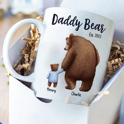 Daddy Bear Papa Bear Fathers Day Gift For Husband Dad Grandpa Personalized Mug