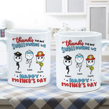 Thanks For Not Swallowing Us Happy Mother's Day Personalized Mug