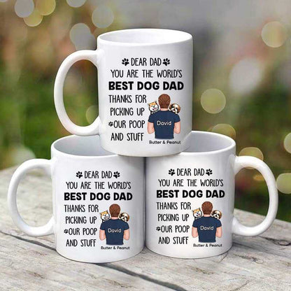 Dad Carrying Dogs On Shoulder Father's Day Gift Personalized Mug