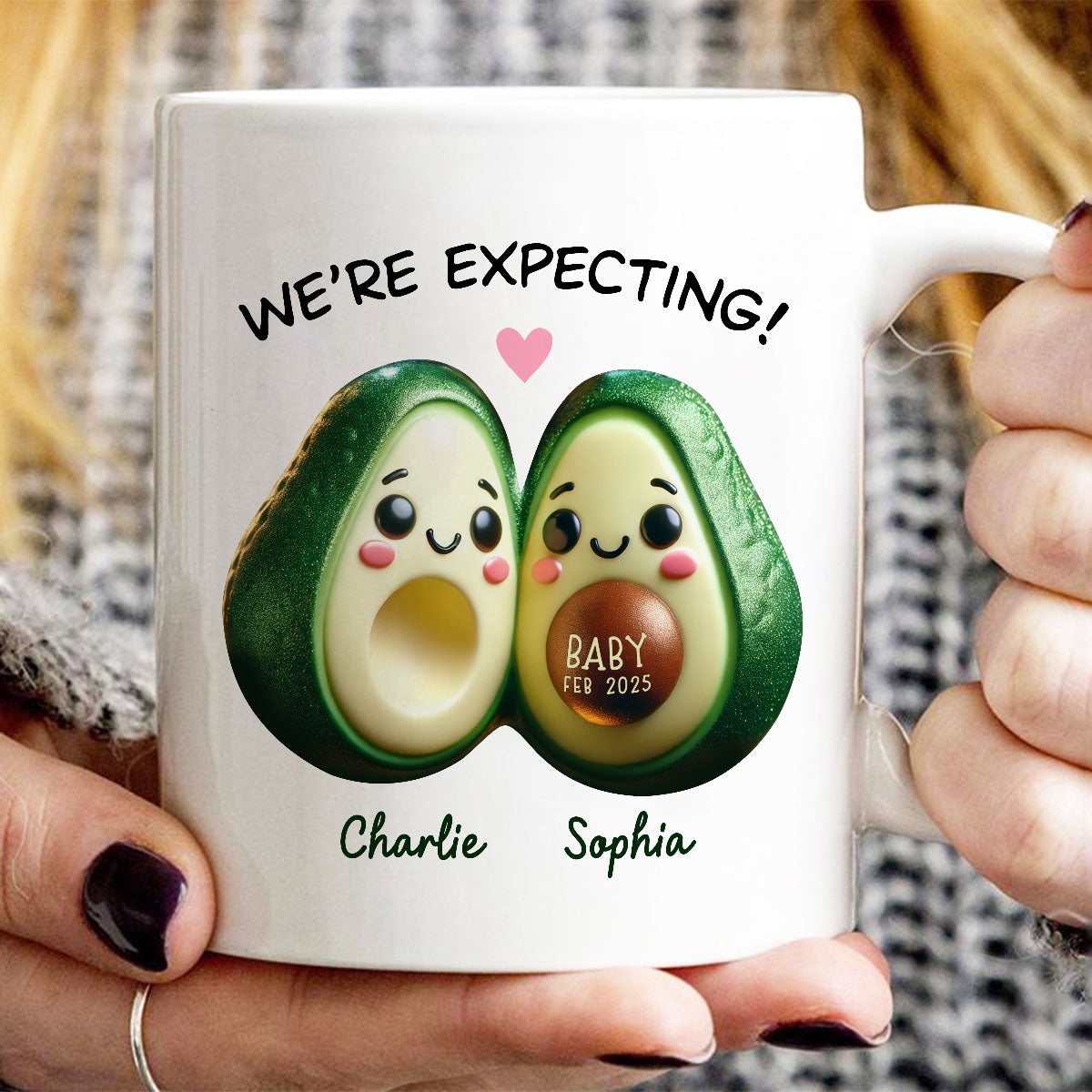 Avocado Couple Expecting Parents Pregnancy Announcement Keepsake Personalized Mug