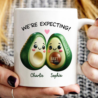 Avocado Couple Expecting Parents Pregnancy Announcement Keepsake Personalized Mug