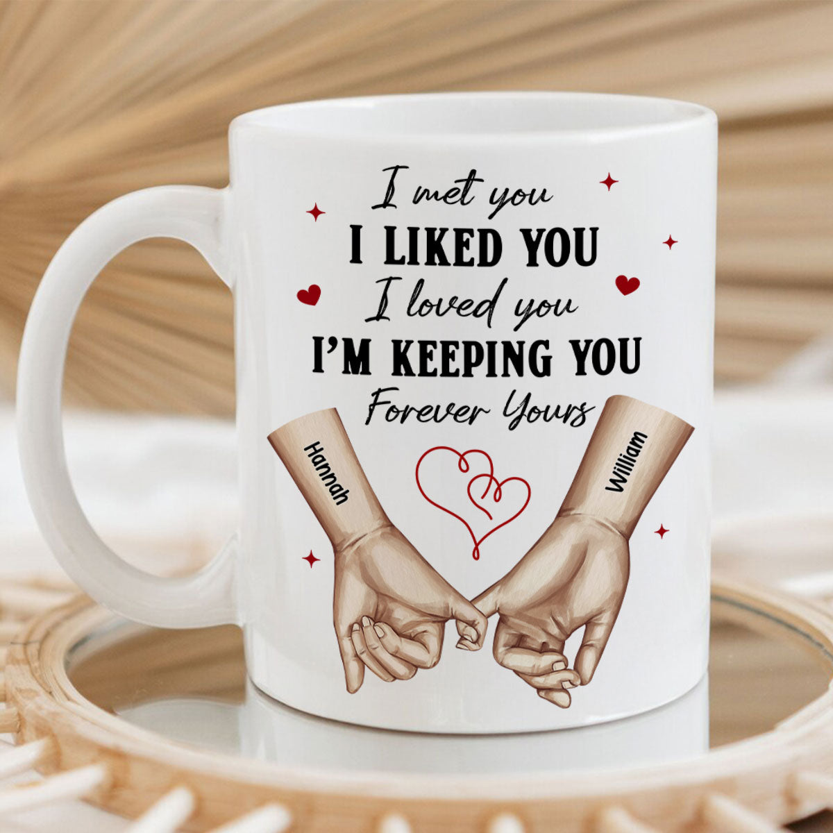 Personalized Couple Pinky Promise Hands, Gift, Anniversary Gift for Couples