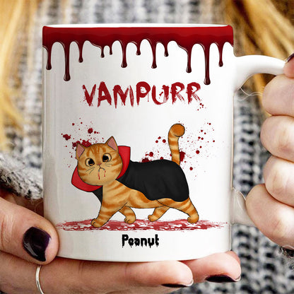 Halloween Spooky Fluffy Cat Personalized Mug