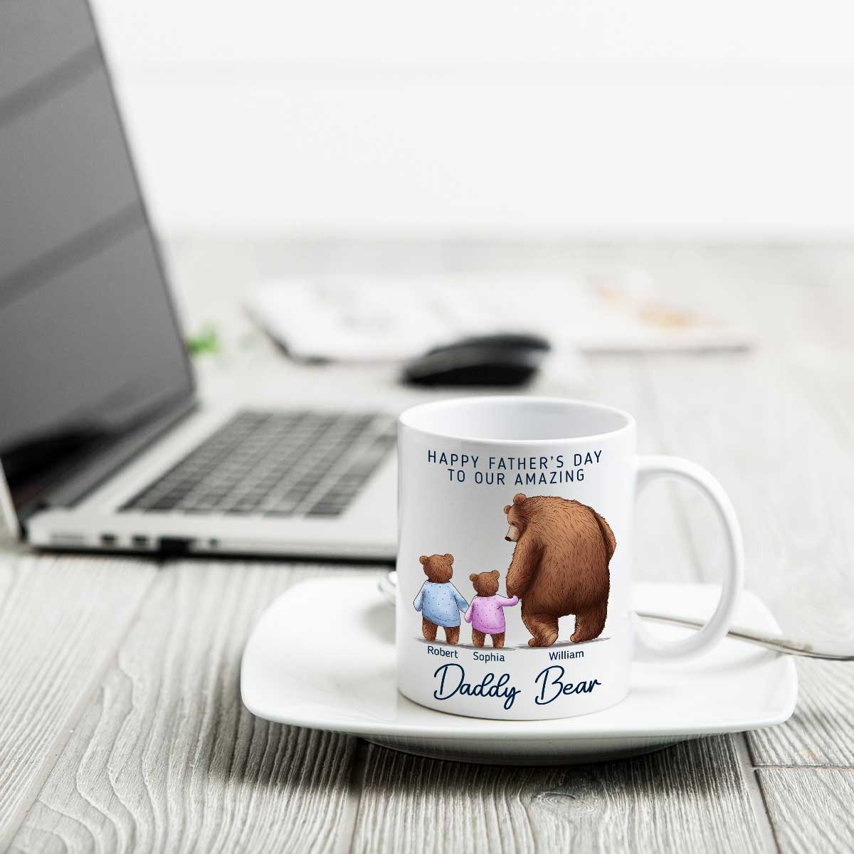 Happy Father's Day To Amazing Daddy Bear Personalized Mug