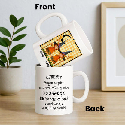 We're not Sugar & Spice Witch Besties Personalized Mug, Halloween Gift for Best Friends