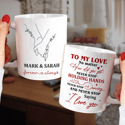 Never Stop Saying I Love You Personalized Couple Mug, Gift For Couple