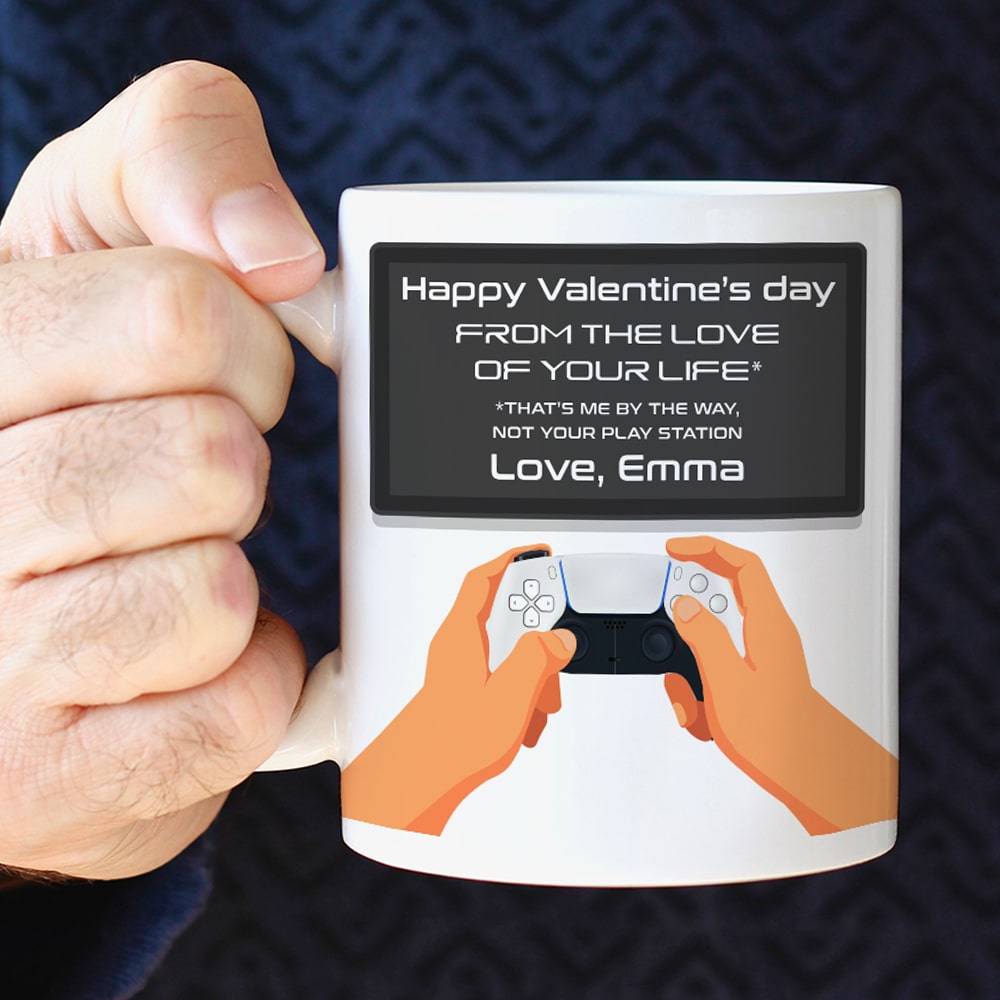 From The Love Of Your Life, Personalized Coffee Mug, Valentine's Day Gifts For Gamers, Couple Coffee Mug