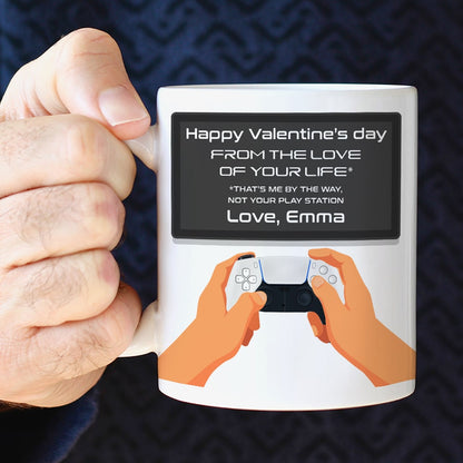 From The Love Of Your Life, Personalized Coffee Mug, Valentine's Day Gifts For Gamers, Couple Coffee Mug