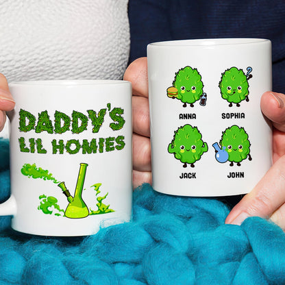 Funny Bud Mug - Daddy's Lil Homies - Personalized Coffee Mug - Gift For Dad