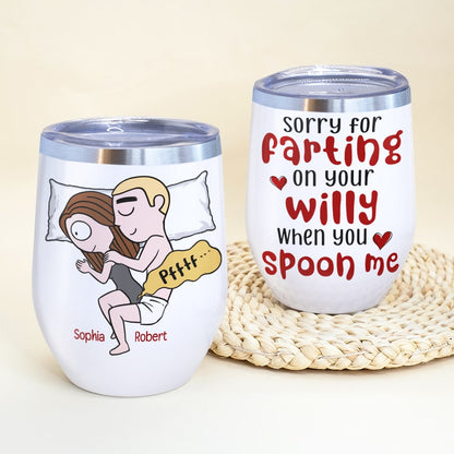 Sorry For Farting When You Spoon Me - Personalized Coffee Mug - Gifts For Couple - Funny Couple Mug