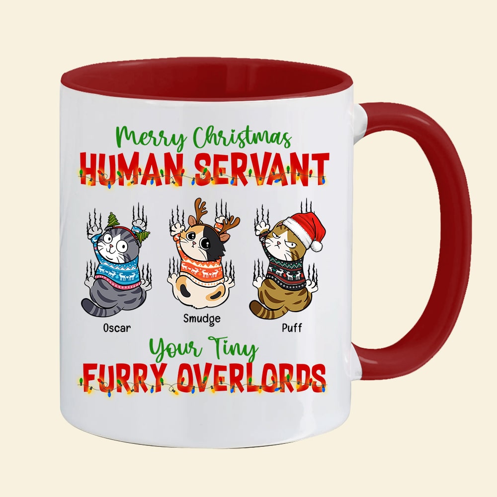 Merry Christmas-Personalized Accent Mug- Gift For Cat Lover- Christmas Gift