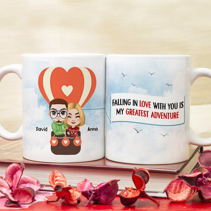 Falling In Love With You Is My Greatest Adventure - Personalized Couple Mug - Gift For Couple
