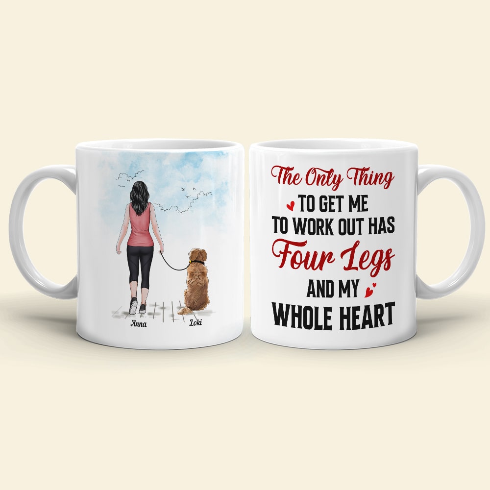 The Only Thing To Get Me To Work Out, Personalized Mug, Gifts For Dog Lovers