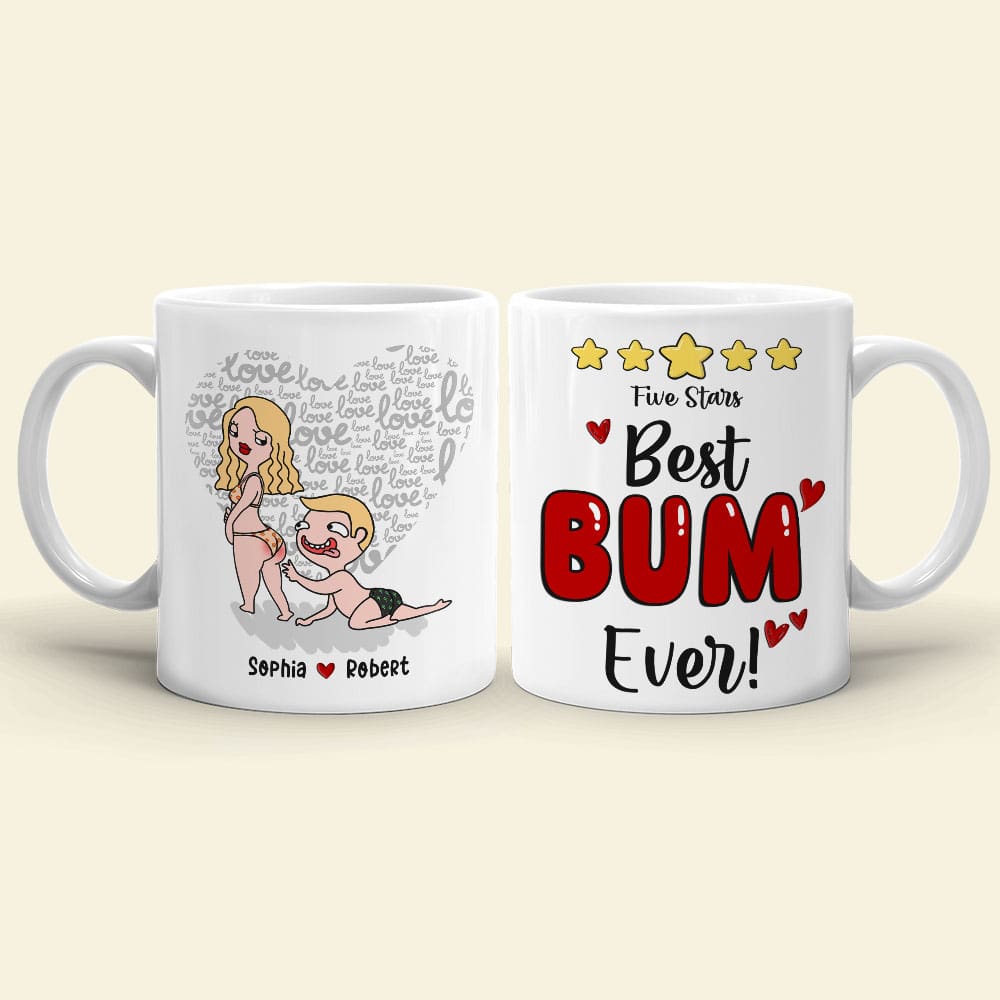 Best Bum Ever, Personalized Couple Mug, Gift For Couple, Valentine Gift, 131223